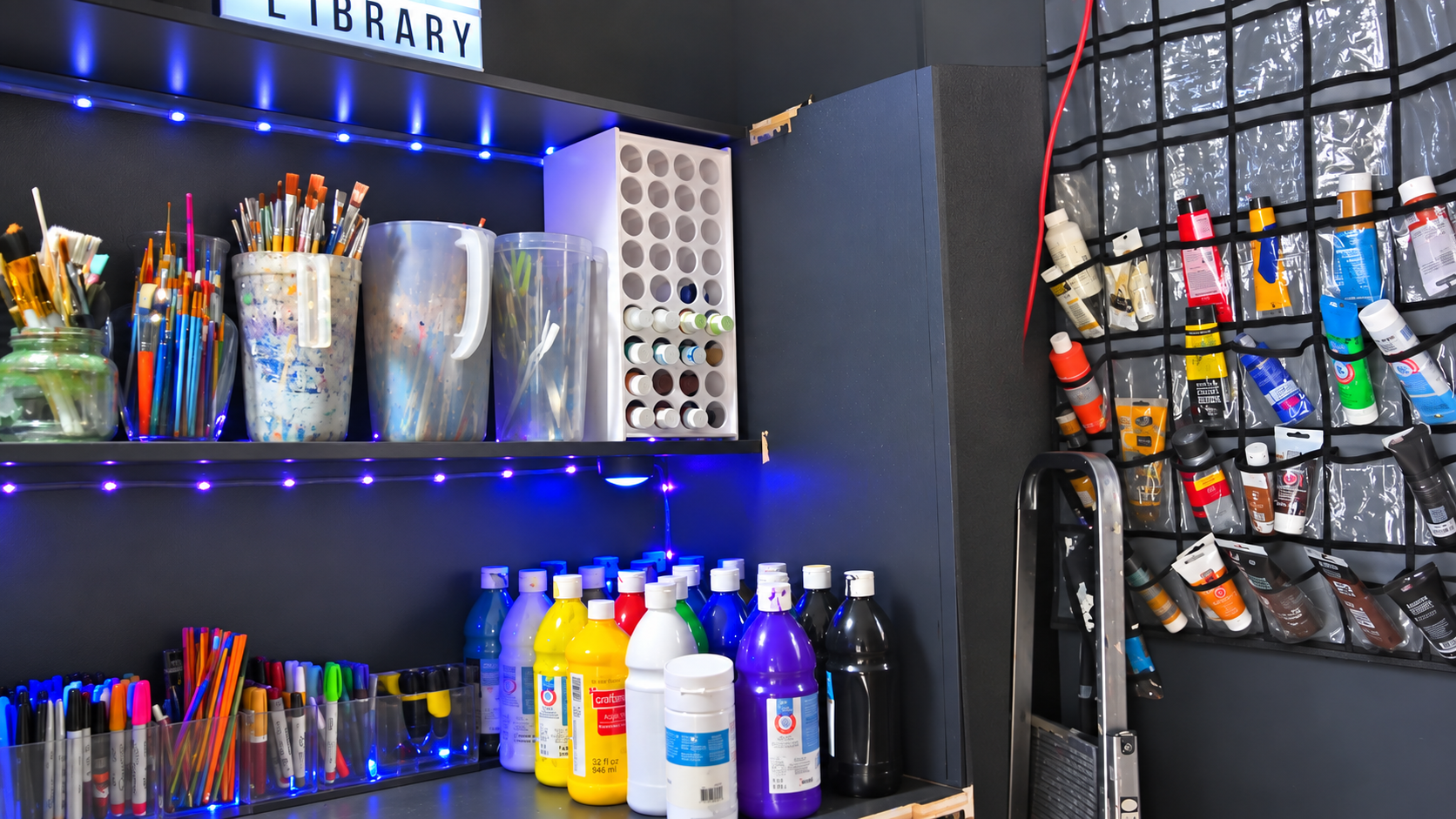 Paints, brushes, and shared creative supplies in the HeartWorks tool library